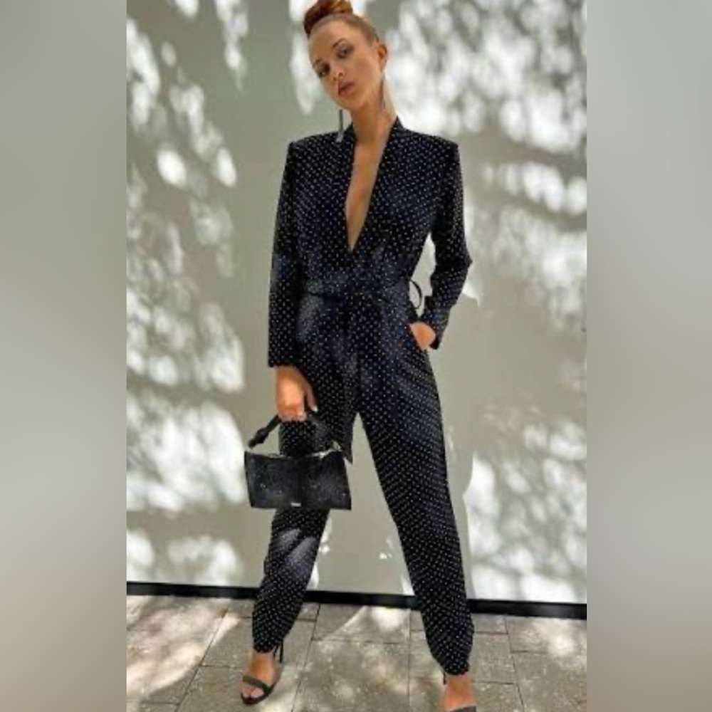 Karina Grimaldi Rhinestone jumpsuit size xs